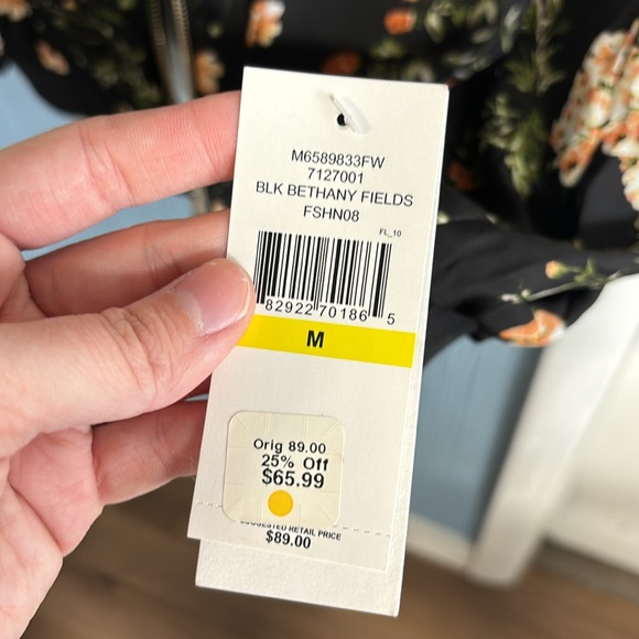 fever floral black zip up jacket medium - Picture 2 of 3